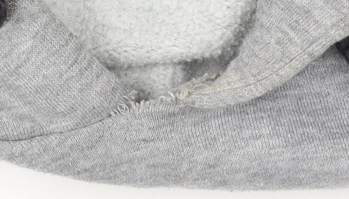 Brookhaven Womens Grey Black Hoodie Size 10 Pullover Logo Print