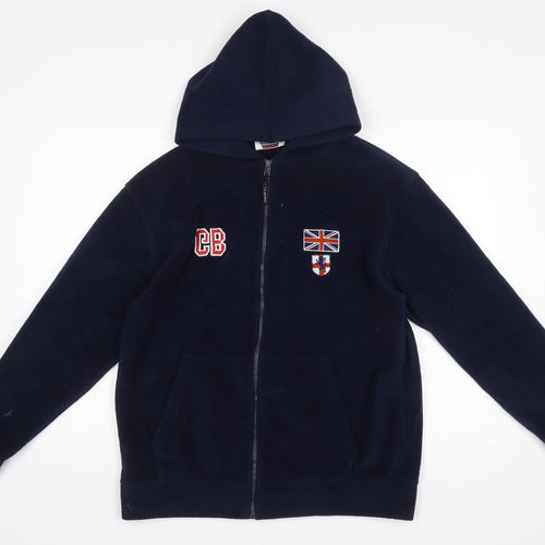 Turbulence Mens Blue L Fleece Full Zip Hooded Jacket Casual