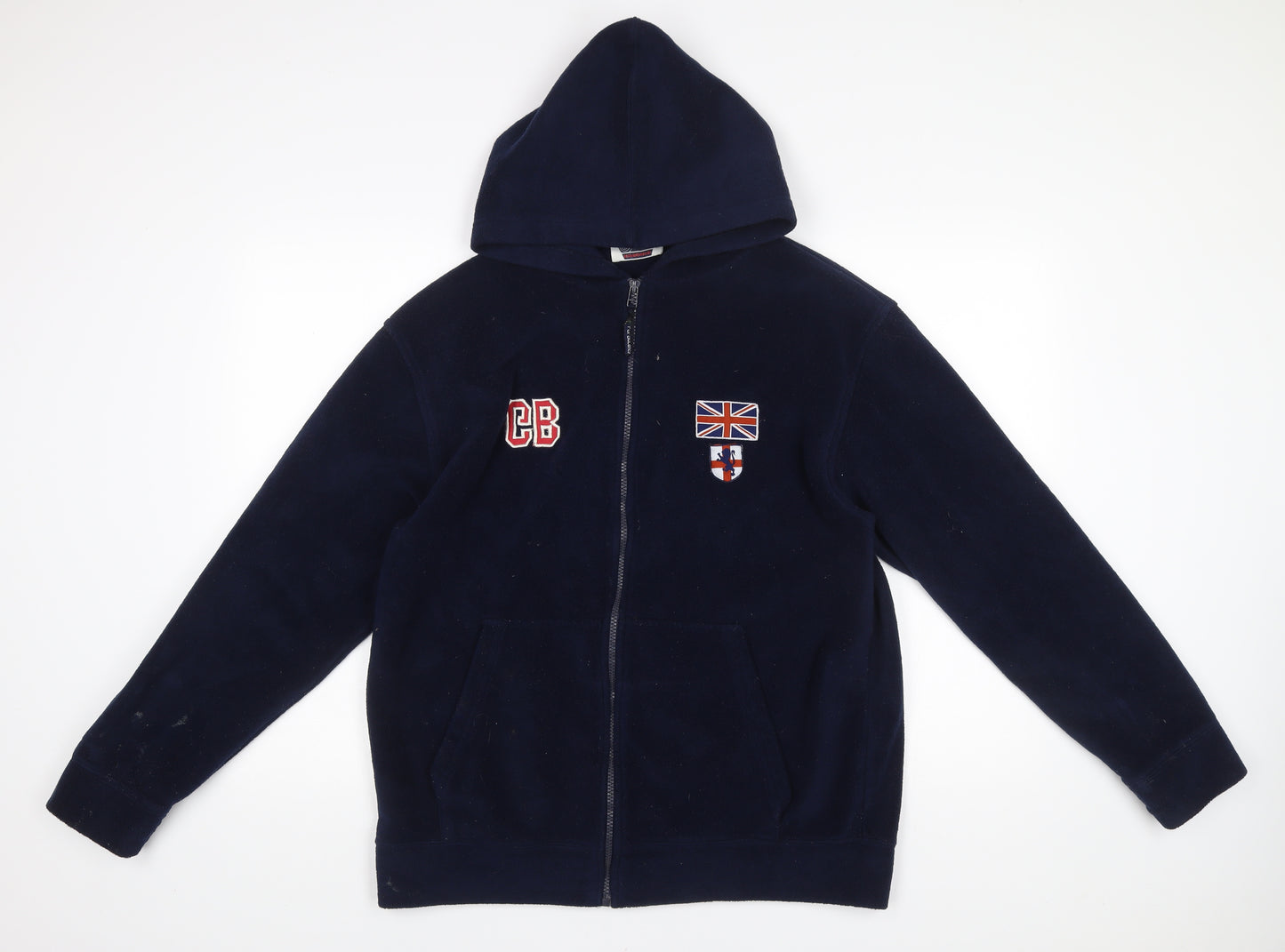 Turbulence Mens Blue L Fleece Full Zip Hooded Jacket Casual