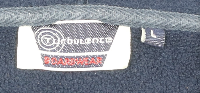 Turbulence Mens Blue L Fleece Full Zip Hooded Jacket Casual