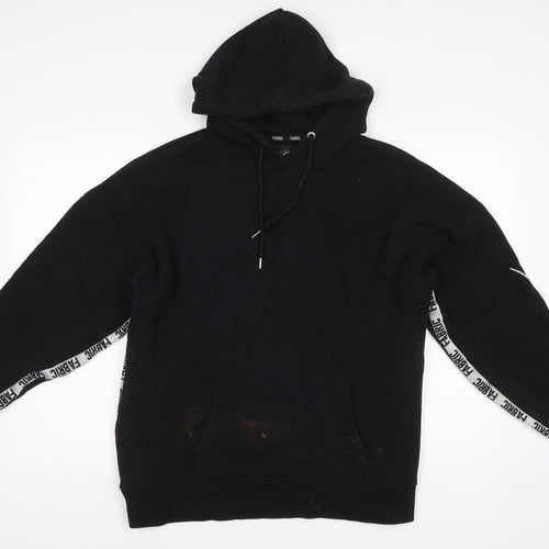 Fabric Womens Black Hoodie Size 14 Cotton Blend Pullover