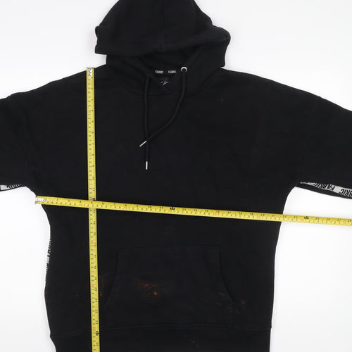 Fabric Womens Black Hoodie Size 14 Cotton Blend Pullover