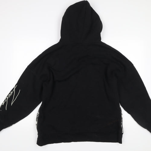 Fabric Womens Black Hoodie Size 14 Cotton Blend Pullover