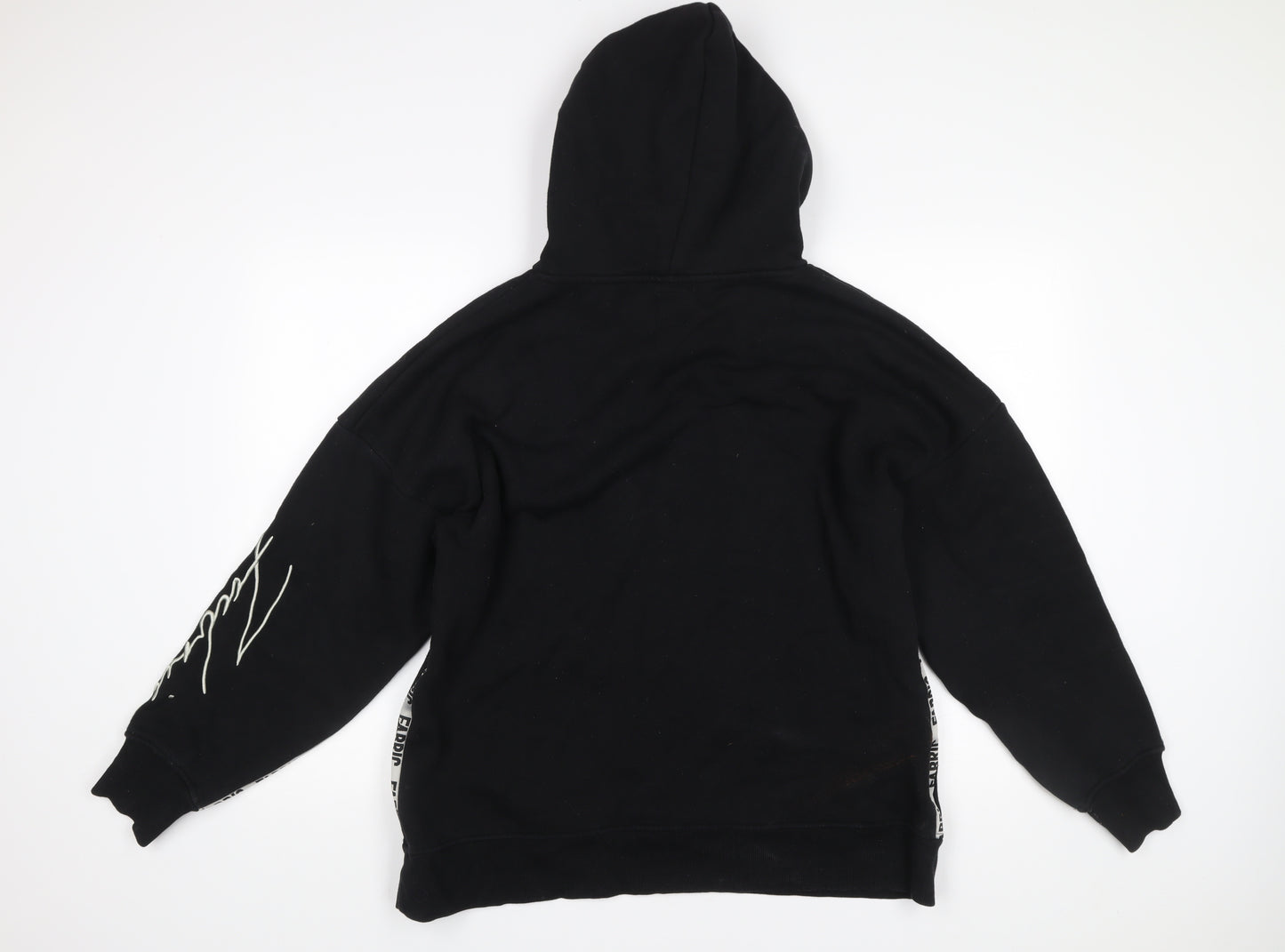 Fabric Womens Black Hoodie Size 14 Cotton Blend Pullover