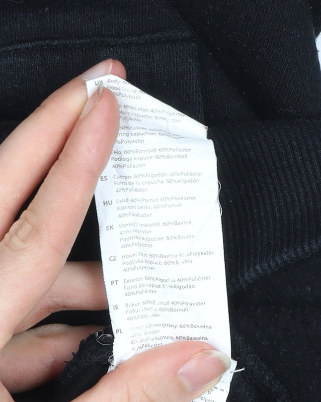 Fabric Womens Black Hoodie Size 14 Cotton Blend Pullover