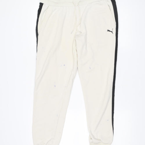 Puma Mens Ivory XL Jogger Sweatpants Elastic Waist Sports Trousers