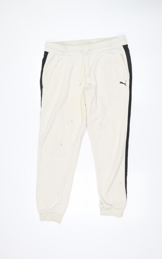 Puma Mens Ivory XL Jogger Sweatpants Elastic Waist Sports Trousers