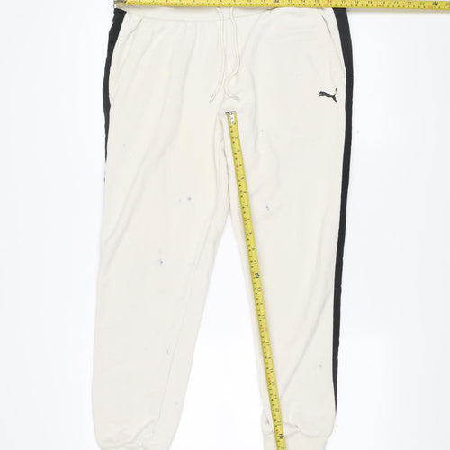 Puma Mens Ivory XL Jogger Sweatpants Elastic Waist Sports Trousers