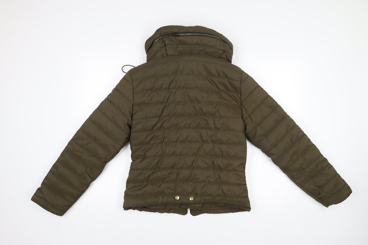 Lasula Women’s Green Puffer Jacket M Hooded Quilted Coat
