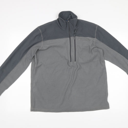 Mountain Warehouse Men's Grey Fleece Sweatshirt Small 1/2 Zip Lightweight