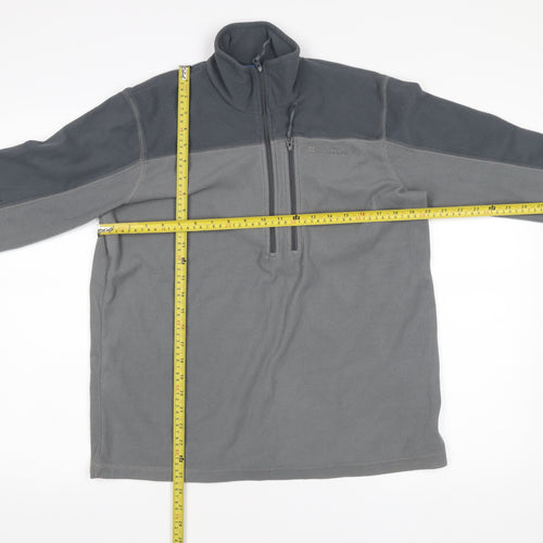 Mountain Warehouse Men's Grey Fleece Sweatshirt Small 1/2 Zip Lightweight