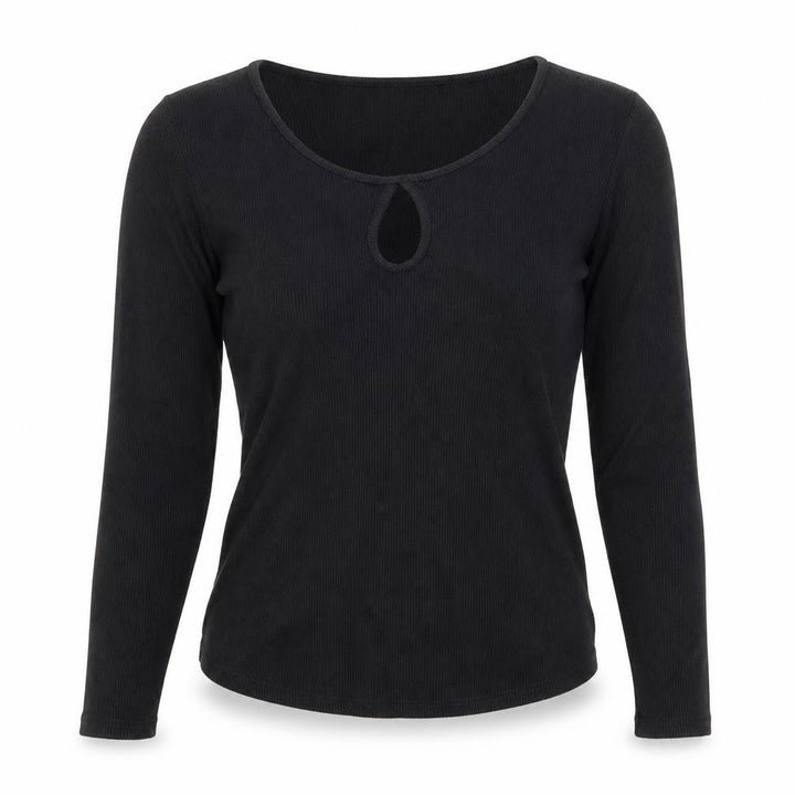 Forever 21 Women’s Black Slim Fit Long Sleeve Scoop Neck Top S