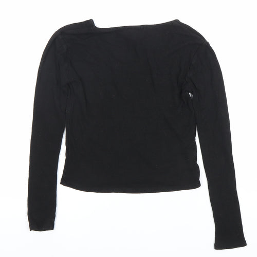Forever 21 Women’s Black Slim Fit Long Sleeve Scoop Neck Top S