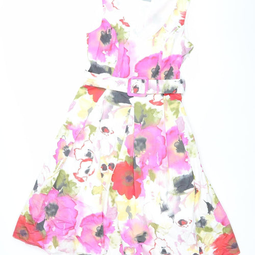 Marks and Spencer Women’s Multicoloured Floral Fit & Flare Knee Length Dress Size 10