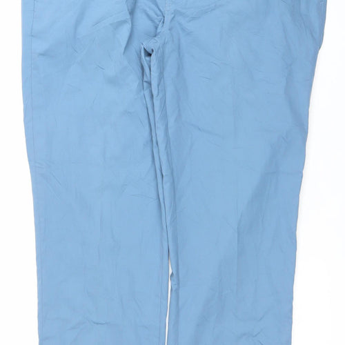 Marks and Spencer Men’s Blue 36L Chino Trousers Cotton Blend