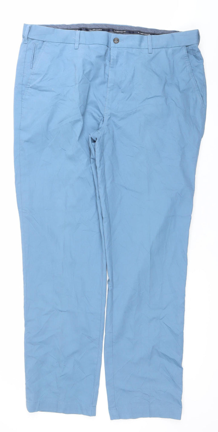 Marks and Spencer Men’s Blue 36L Chino Trousers Cotton Blend