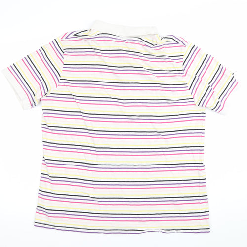 Urban Spirit Mens Multicoloured Striped Polo Shirt L Cotton