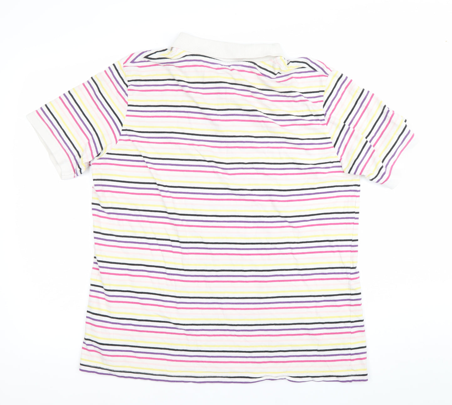 Urban Spirit Mens Multicoloured Striped Polo Shirt L Cotton