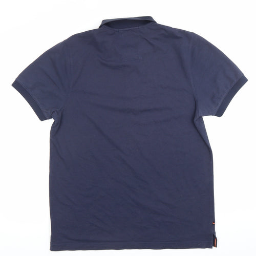 Luke Mens Blue Polo Shirt Size L Short Sleeve Cotton Blend