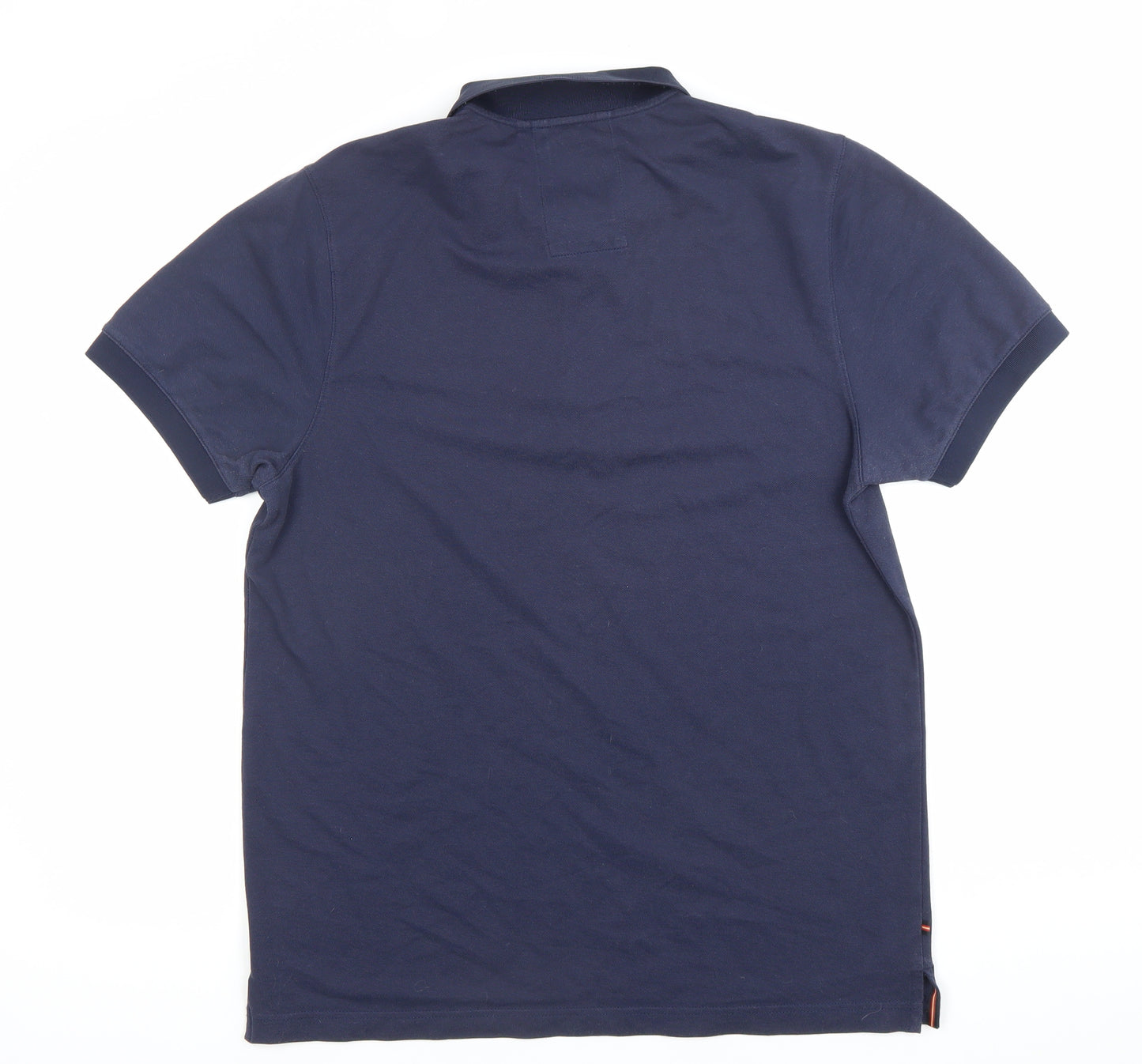 Luke Mens Blue Polo Shirt Size L Short Sleeve Cotton Blend