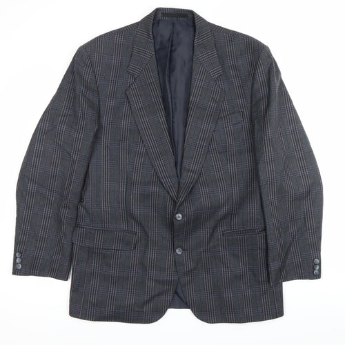 The British Tailor Men's Grey Check Wool Blazer Jacket 44R