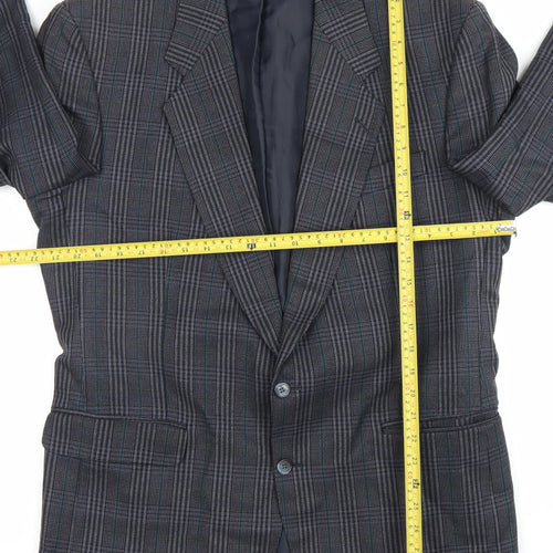 The British Tailor Men's Grey Check Wool Blazer Jacket 44R