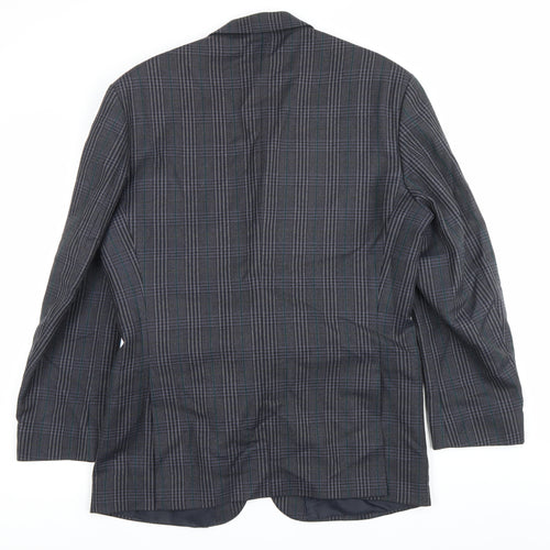 The British Tailor Men's Grey Check Wool Blazer Jacket 44R