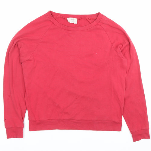 Hush Women’s Red XS Long Sleeve Cotton Jersey Crew Neck Top