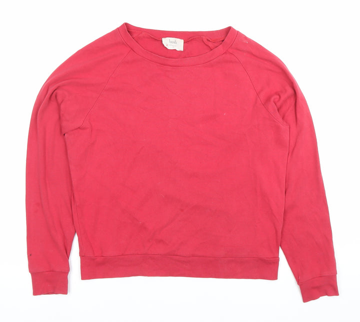 Hush Women’s Red XS Long Sleeve Cotton Jersey Crew Neck Top