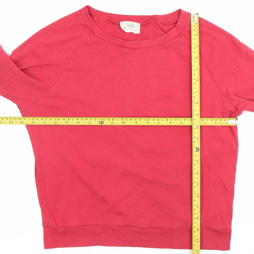 Hush Women’s Red XS Long Sleeve Cotton Jersey Crew Neck Top
