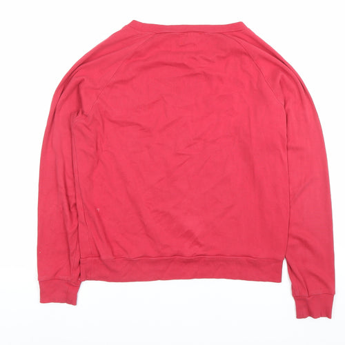 Hush Women’s Red XS Long Sleeve Cotton Jersey Crew Neck Top