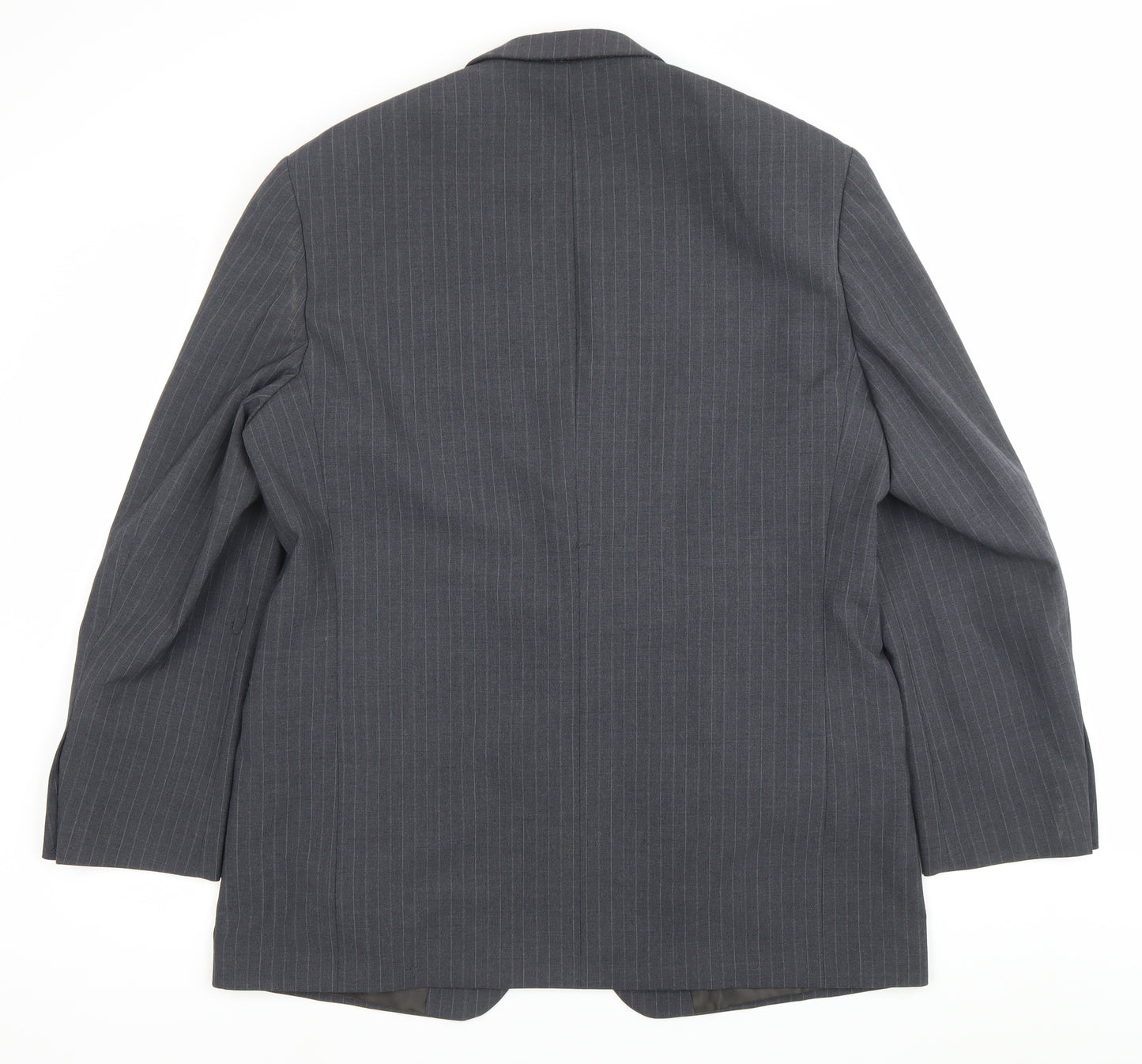 Marks and Spencer Men Grey Pinstripe 42 Chest Notch Lapel Blazer