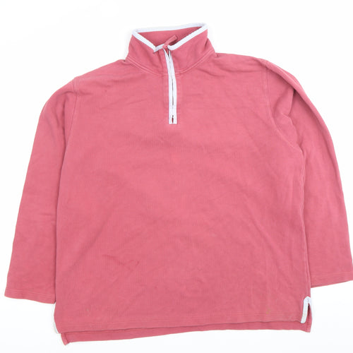 Boden Women’s Pink Cotton 1/4 Zip Sweatshirt Size M