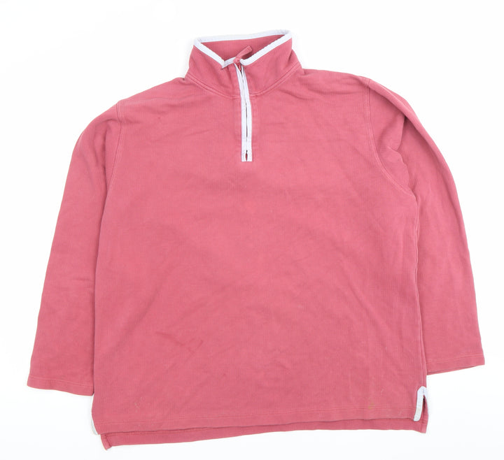 Boden Women’s Pink Cotton 1/4 Zip Sweatshirt Size M