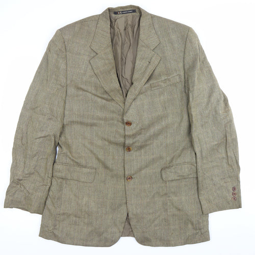 DAKS Men’s Brown Wool Tweed Blazer Jacket Size 40 Classic Fit