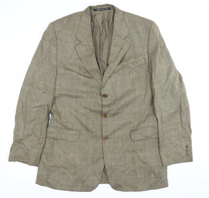 DAKS Men’s Brown Wool Tweed Blazer Jacket Size 40 Classic Fit