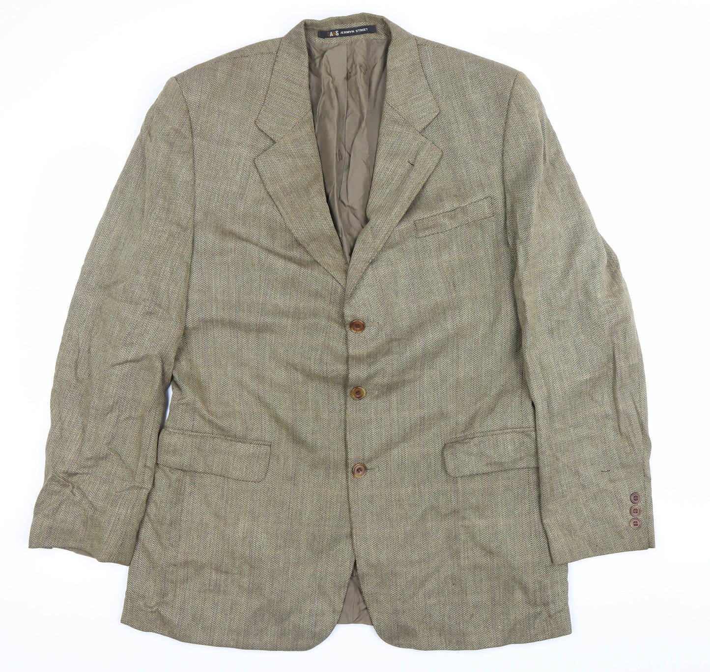 DAKS Men’s Brown Wool Tweed Blazer Jacket Size 40 Classic Fit