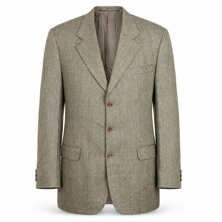 DAKS Men’s Brown Wool Tweed Blazer Jacket Size 40 Classic Fit