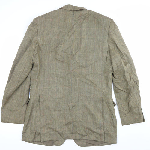 DAKS Men’s Brown Wool Tweed Blazer Jacket Size 40 Classic Fit