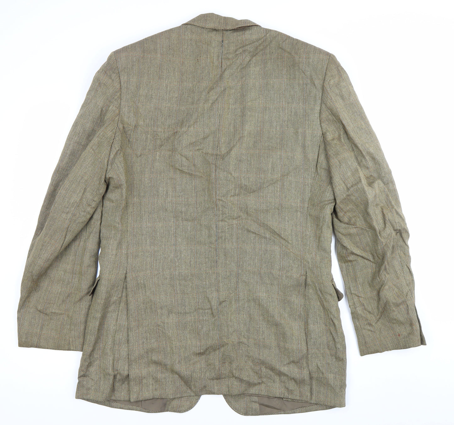 DAKS Men’s Brown Wool Tweed Blazer Jacket Size 40 Classic Fit