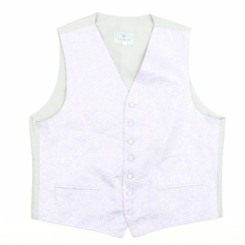Youngs Hire Men's Purple Floral Waistcoat Size 44 Wedding Formal
