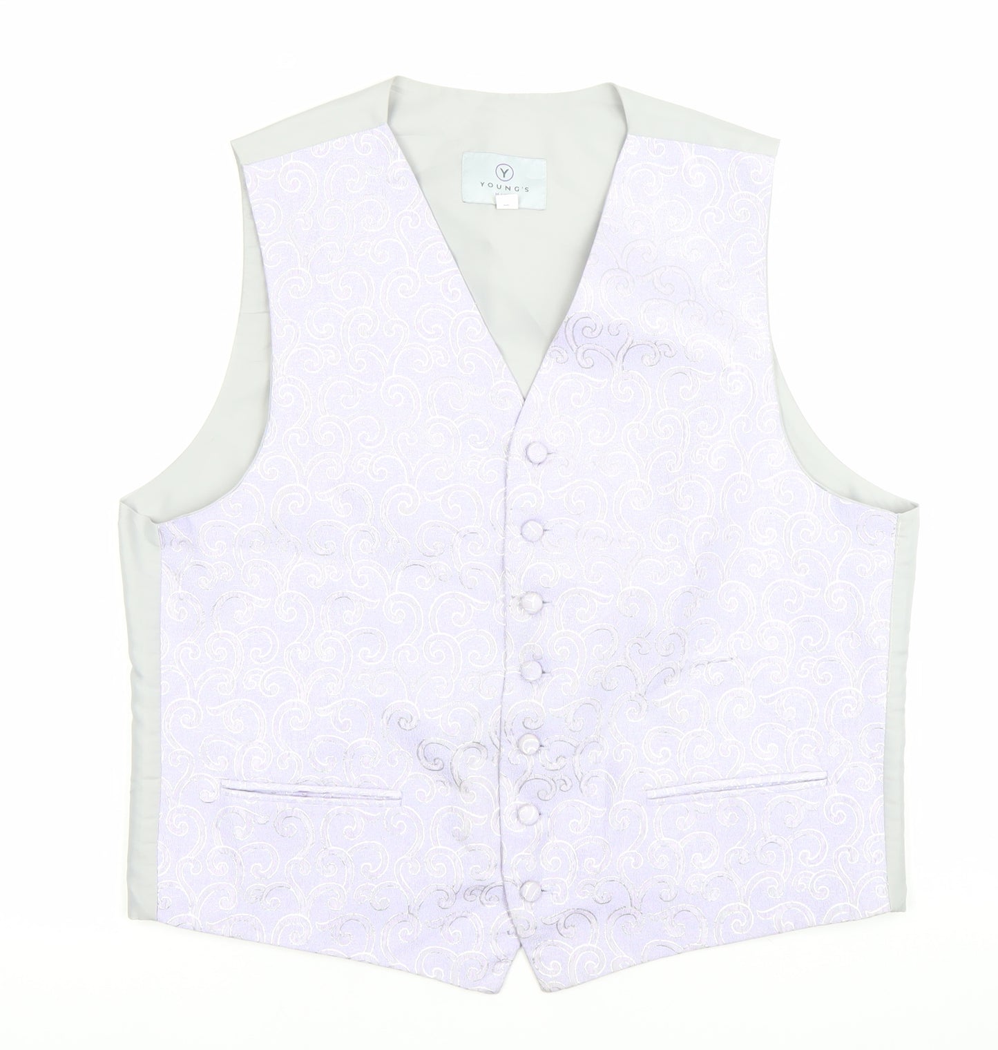 Youngs Hire Men's Purple Floral Waistcoat Size 44 Wedding Formal