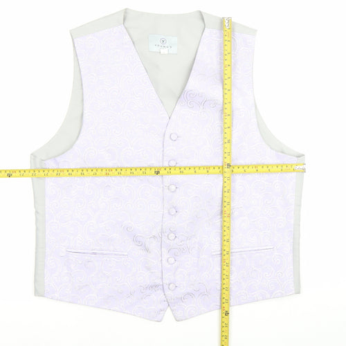 Youngs Hire Men's Purple Floral Waistcoat Size 44 Wedding Formal