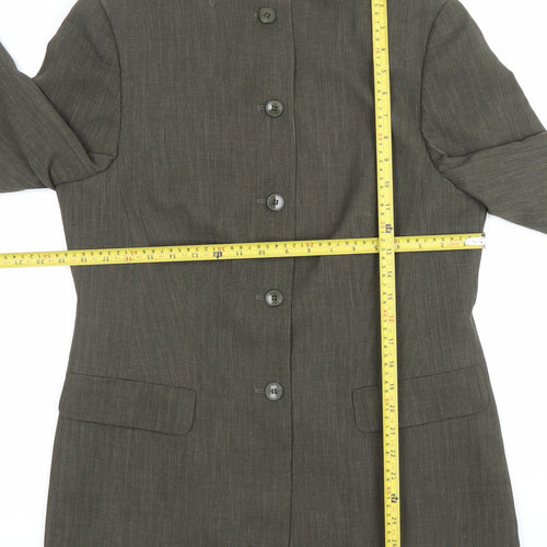 Bianca Womens Green Size 12 Polyester Single Breasted Suit Jacket