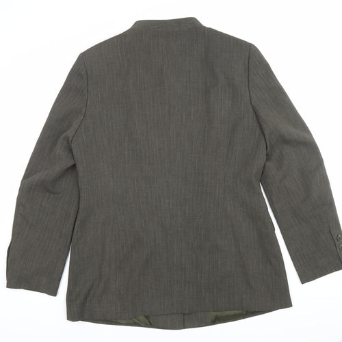 Bianca Womens Green Size 12 Polyester Single Breasted Suit Jacket