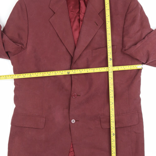 Hugo James Men’s Red 40 Blazer Jacket Single-Breasted Notch Lapel