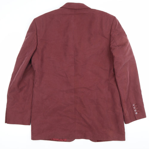 Hugo James Men’s Red 40 Blazer Jacket Single-Breasted Notch Lapel