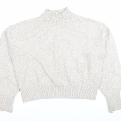 Anine Bing Womens Beige Mock Neck Wool Blend Jumper Size S