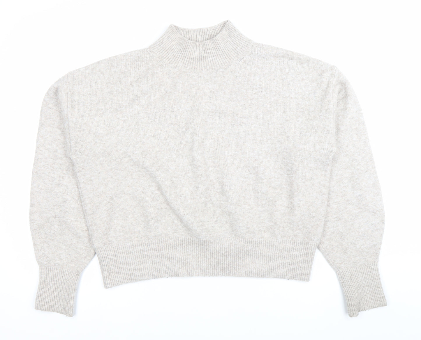 Anine Bing Womens Beige Mock Neck Wool Blend Jumper Size S