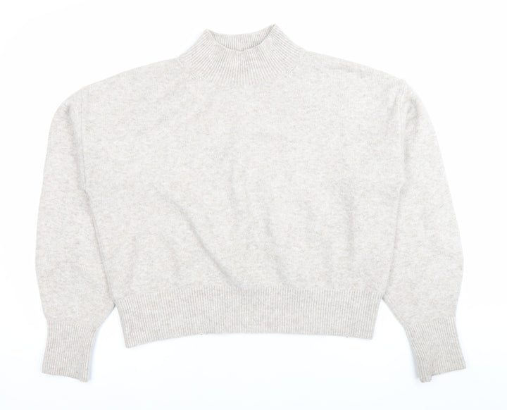 Anine Bing Womens Beige Mock Neck Wool Blend Jumper Size S